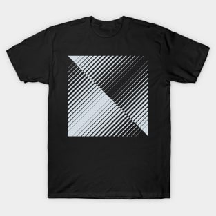 gradient stripes triangles in ice gray and white T-Shirt